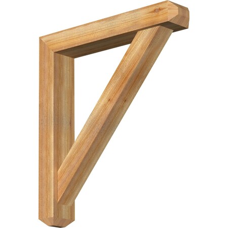 Ekena Millwork Traditional Craftsman Rough Sawn Bracket w/ Offset Brace, Western Red Cedar, 6"W x 34"D x 38"H BKT0604X34X38TRA04RWR